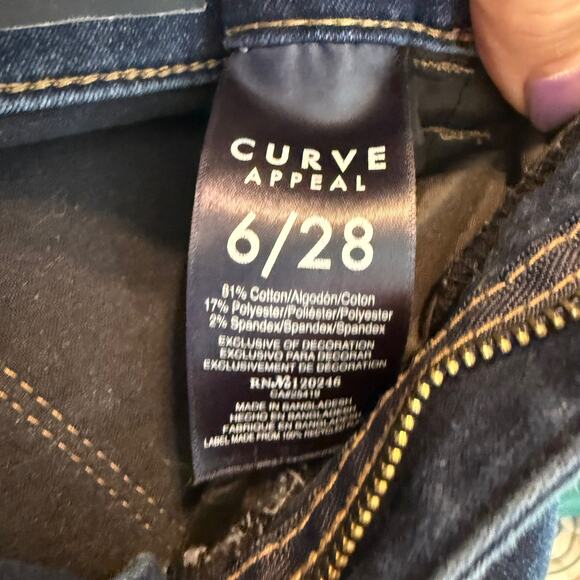 CURVE Appeal Jeans Women 6/28 Dark Blue Straight Leg - Picture 8 of 11